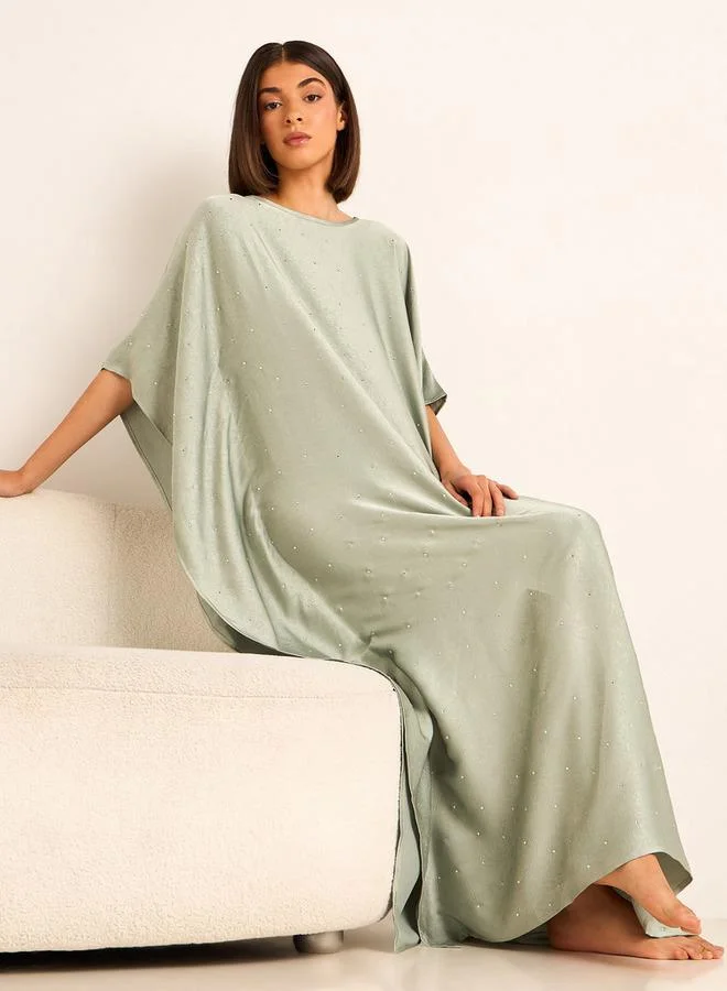 سبلاش فيڤ Maxi Kaftan Night Gown with Studded Embellishment